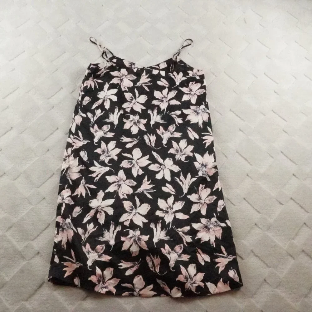 Madewell Button-Front Slip Dress in Winter Orchid Womens 2 Floral Multi Color